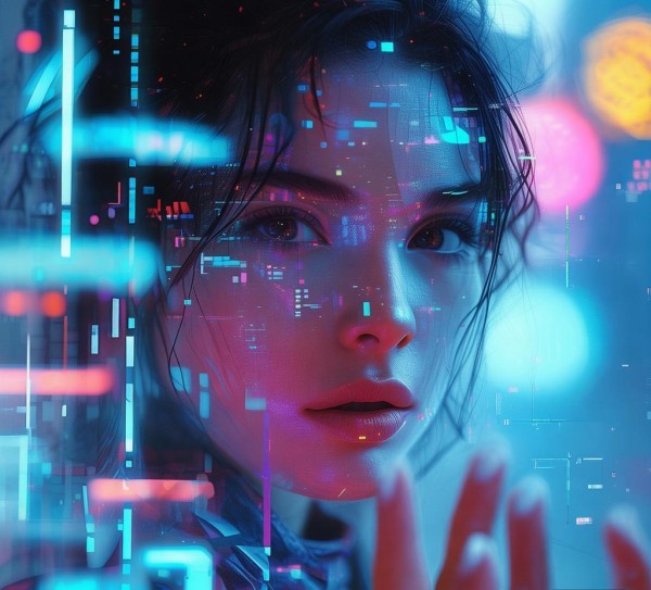 高科技动态壁纸中的抖音女人，数字时代的美学革命与身份表达