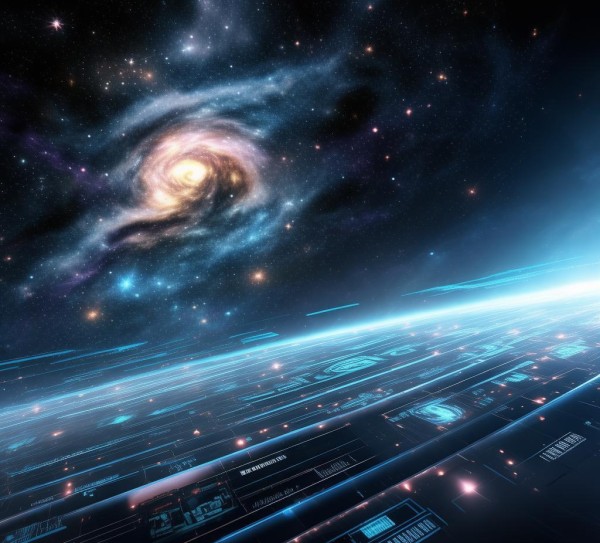 探索宇宙新视角，高清太空科技动态背景图，解码航天科技前沿动态