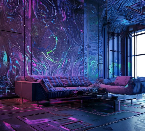 黑科技动态墙纸图片素材，科技赋能家居，让墙面动起来，重塑空间体验