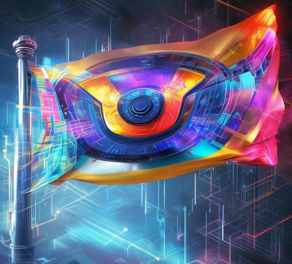 科技活动队旗设计方案，融合创新与未来感的视觉表达